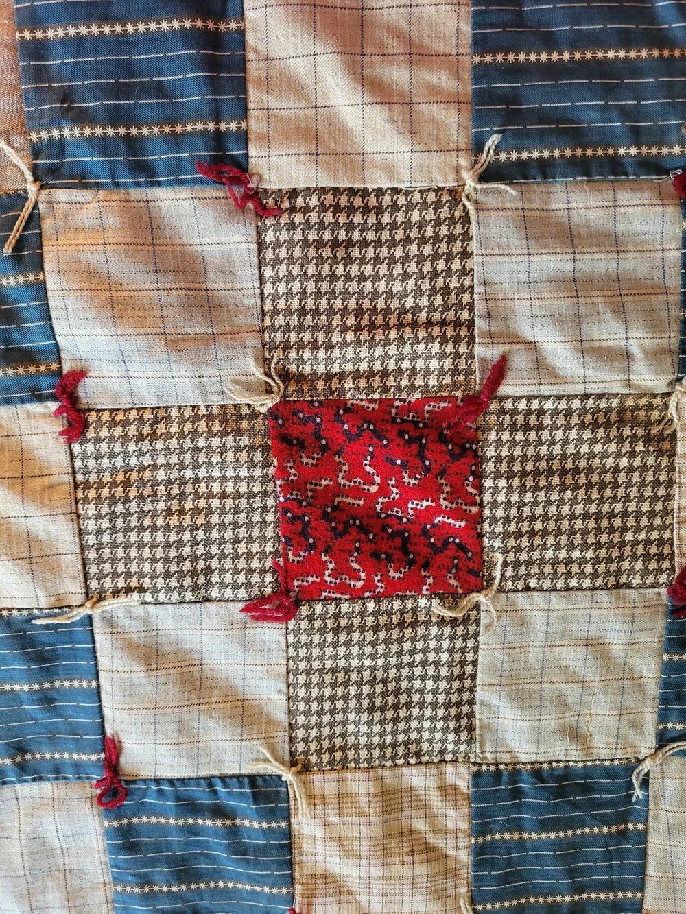 1930 Americana Nine Patch Quilt Comforter Dated/Signed